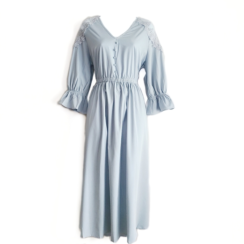 Bali Blueish Grey Midi Dress